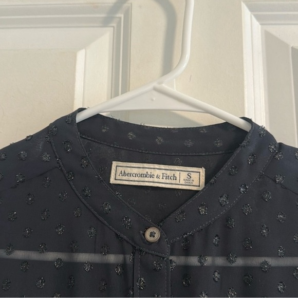 Abercrombie & Fitch Dot Metallic Button Down Blouse size S - Picture 2 of 13